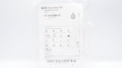 BD MS3500-15 Alaris Secondary Set Vented/Nonvented Hanger 13ml x 36inch